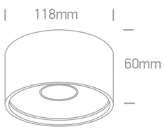 Lubinis šviestuvas 12W LED paviršinis šviestuvas, baltas, 3000/3500/4000K, 12112F/W/V