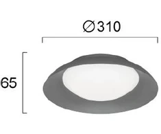 Lubinis šviestuvas 12W LED paviršinis šviestuvas BRITNEY, tamsiai pilkas, 3000K, 4307200