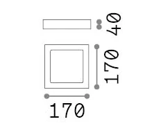 Lubinis šviestuvas 12W LED paviršinis šviestuvas UNIVERSAL SQUARE, baltas, 2700K, 342573