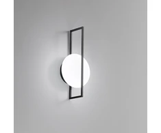 12W LED sieninis šviestuvas FOBOS, juodas, CCT