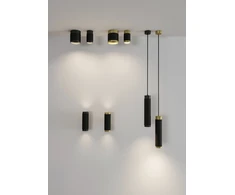12W LED sieninis šviestuvas LUX, aukso/juodos sp., 3000K, dimeriuojamas, A3989100ONDP