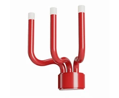 12W LED sieninis šviestuvas LUXOR, blizgios raudonos sp., 3000K, dimeriuojamas, 01-3226
