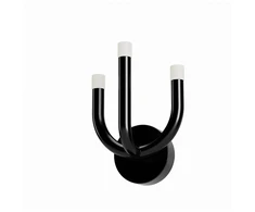 12W LED sieninis šviestuvas LUXOR, blizgios juodos sp., 3000K, dimeriuojamas, 01-3347