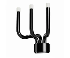 12W LED sieninis šviestuvas LUXOR, blizgios juodos sp., 3000K, dimeriuojamas, 01-3307