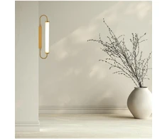 12W LED sieninis šviestuvas, šlifuoto žalvario sp./baltas stiklas, 3000K, dimeriuojamas, 25152