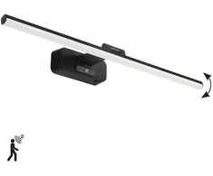 Sieninis šviestuvas 12W LED sieninis veidrodžio šviestuvas NORRIS, juodas, 3000K, su judesio davikliu, 4279200