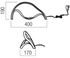 12W LED stalo šviestuvas TEMPEST, juodas, 3000K, dimeriuojamas, 01-3602