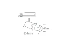 12W LED šviestuvas į bėgelius, juodas, 3000K, reguliuojamos formos šviesos spindulys, 65668T/B/W