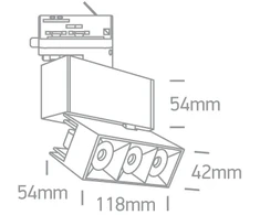 12W LED šviestuvas į bėgelius, juodas, 3000K, 65306BT/B/W