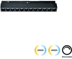 12W LED šviestuvas į magnetinę sistemą VIOKEF MAGNETIC, juodas, 3000/4000K, dimeriuojamas, 4244402-N