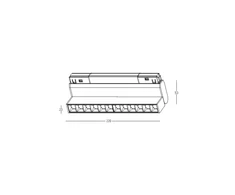 12W LED šviestuvas į magnetinę sistemą ZAMBELIS MAGNETIC, baltas, 3000K, DALI, 20291-W