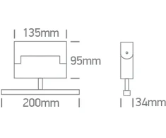 12W LED šviestuvas į magnetines sistemas MINI/MAXI/P&amp;P, baltas, 3000/4000K, 48V, 38°, 42106AL/W/V