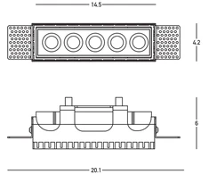 12W LED užglaistomas šviestuvas, baltas, 3000K, S193