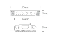 12W LED užglaistomas šviestuvas, baltas, 3000K, 50012HTR/W/W