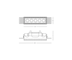 12W LED užglaistomas šviestuvas, juodas, 3000K, S194