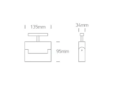 12W linijinis šviestuvas į magnetines sistemas, juodas, 3000K, reguliuojamas, 42106A/B/W