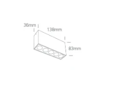 Lubinis šviestuvas 12W paviršinis šviestuvas, juodas, 3000K, 12112H/B/W