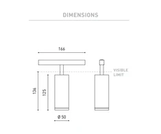 12W šviestuvas į magnetines sistemas FIT 50 48V, 3000K, DALI, juodas