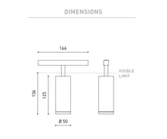 12W šviestuvas į magnetines sistemas FIT 50 48V, 2700K, DALI, juodas