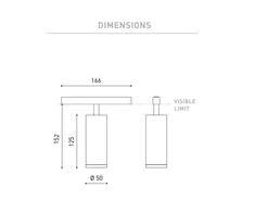 12W šviestuvas į magnetines sistemas FIT 50 48V, 3000K, DALI, baltas
