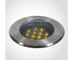 12x1,5W LED įleidžiamas į žemę lauko šviestuvas, plieno sp., 3000K, IP67, reguliuojamas šviesos kampas, 69074C/W