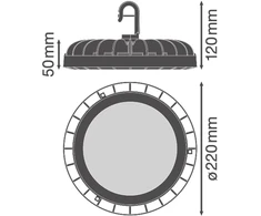 133W LED UFO šviestuvas COMPACT, 6500K