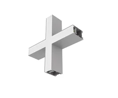 13,6W LED linijinio šviestuvo OFFICE LINEAR X formos sujungimas, pilkas, 3000/4000K, mikroprizmatinis dangtelis