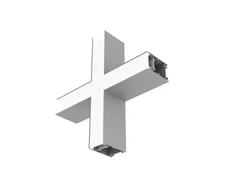 13,6W LED linijinio šviestuvo OFFICE LINEAR X formos sujungimas, pilkas, 3000/4000K, opalinis dangtelis
