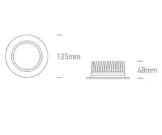 13W įleidžiamas šviestuvas, juodas, 3000/4000/6000K, IP44, 10113UV/B/V