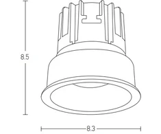 13W LED įleidžiamas šviestuvas, juodas, 3000K, S078