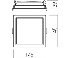 13W LED įleidžiamas šviestuvas XEVO SQUARE, juodas, 3000/4000/6000K