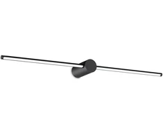 Sieninis šviestuvas Ideal Lux 13W LED veidrodžio šviestuvas FILO, juodas, 3000K, 310145