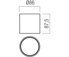 Lubinis šviestuvas 14,5W LED paviršinis šviestuvas HERA, nikelio/baltos sp., 3000K, dimeriuojamas, 01-3679