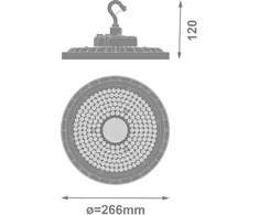 145W LED UFO šviestuvas HB V, juodas, 4000K, 60°