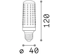 14W LED lemputė, E27, skaidri, 3000K, 337135