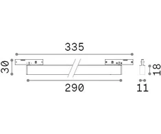 14W LED linijinės sistemos šviestuvas DEVA, juodas, 3000K, 332710
