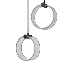 14W LED pakabinamas šviestuvas CIRCLE, juodas, 3000/4200/6500K