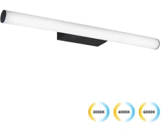 Sieninis šviestuvas 14W LED sieninis veidrodžio šviestuvas LENORA, baltos/juodos sp., 3000/4000/6000K, IP44, 4352700