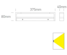 Sieninis šviestuvas 14W LED sieninis vonios šviestuvas, baltas, 3000K, IP44, 38114R/W/W