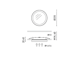 15,5W LED įleidžiamas šviestuvas STRAM, baltas, 3000K