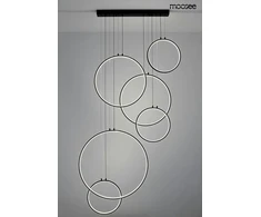 156W LED pakabinamas šviestuvas CIRCULO SIX, juodas, 3000K