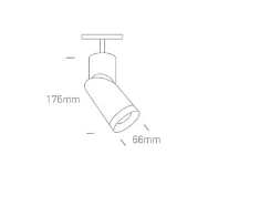 15W akcentinis šviestuvas į magnetines sistemas, juodas, 3000K, reguliuojamas, 42116C/B/W