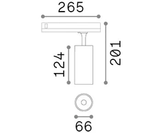15W LED akcentinis šviestuvas į 3 fazių bėgelius FOX, baltas, 4000K, dimeriuojamas, 340906