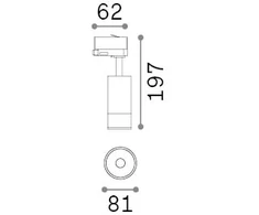 15W LED akcentinis šviestuvas į 3 fazių bėgelius EOS, juodas, 3000K, 337579