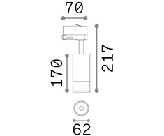 15W LED akcentinis šviestuvas į 3 fazių bėgelius EOS, juodas, 2700K, 340791