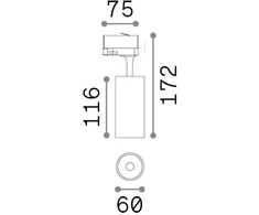 15W LED akcentinis šviestuvas į 3 fazių bėgelius FOX, juodas, 2700K, 340876