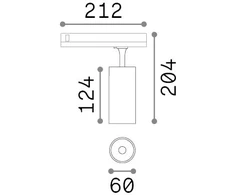 15W LED akcentinis šviestuvas į 3 fazių bėgelius FOX, baltas, 4000K, DALI, 340920