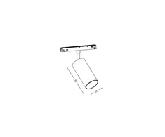 15W LED akcentinis šviestuvas į magnetinę sistemą ZAMBELIS MAGNETIC, juodas, 4000K, 20411