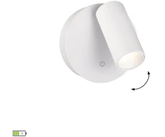 1,5W LED įkraunamas sieninis šviestuvas CATALINA, baltas, 2700K, dimeriuojamas, 4349600