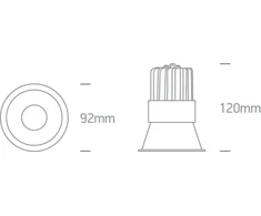 15W LED įleidžiamas šviestuvas, baltas, 3000/3500/4000K, 10115FD/W/V